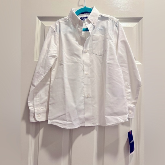 IZOD NWT Kids Sz 6 Classic White Kids Button Down Shirt - Picture 2 of 4